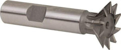 Whitney Tool Co. - 1" Diam x 1/4" Width of Cut, 45° Included Angle, Cobalt Dovetail Cutter - 1/2" Shank Diam, 2-1/2" Shank Length, 2-1/2" Overall Length, Weldon Flat, Uncoated - Apex Tool & Supply