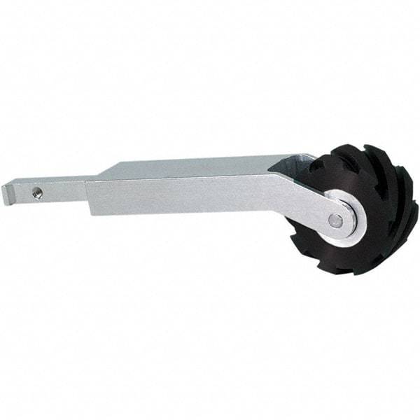Dynabrade - 1" Wide Contact Arm - 24" Belt Length x 1" Belt Width, Serrated, Rubber, 70" Contact Wheel Diam - Apex Tool & Supply