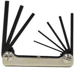 Eklind - 8 Piece Fold-Up Hex Key Set - Hex Range 3/32 to 1/4" - Apex Tool & Supply