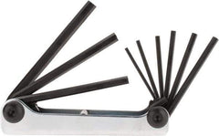 Eklind - 9 Piece Fold-Up Hex Key Set - Hex Range 5/64 to 1/4" - Apex Tool & Supply