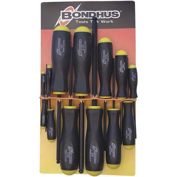Bondhus - 13 Piece, 0.05 to 3/8" Ball End Hex Driver Set - Comes in Vinyl Pouch - Apex Tool & Supply