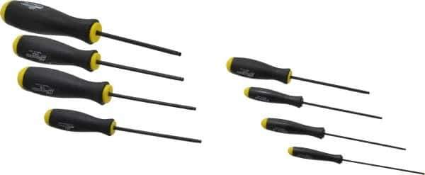 Bondhus - 8 Piece, 0.05 to 5/32" Ball End Hex Driver Set - Comes in Vinyl Pouch - Apex Tool & Supply