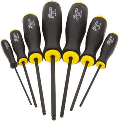 Bondhus - 7 Piece, 5/64 to 3/16" Ball End Hex Driver Set - Comes in Vinyl Pouch - Apex Tool & Supply