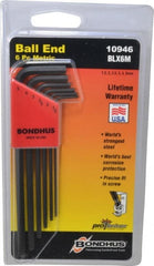 Bondhus - 6 Piece L-Key Ball End Hex Key Set - Apex Tool & Supply