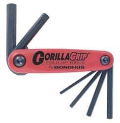 Bondhus - 6 Piece Fold-Up Hex Key Set - Hex Range 4 to 10mm - Apex Tool & Supply