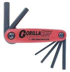 Bondhus - 6 Piece Fold-Up Hex Key Set - Hex Range 4 to 10mm - Apex Tool & Supply