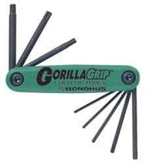 Bondhus - 8 Piece T9 to T40 Fold-Up Torx Key Set - T9, T10, T15, T20, T25, T27, T35, T40 Torx Size - Apex Tool & Supply