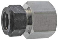 Parker - 3/8" OD, Stainless Steel Female Connector - 7/8" Hex, Comp x FNPT Ends - Apex Tool & Supply