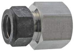 Parker - 5/8" OD, Stainless Steel Female Connector - 1-1/16" Hex, Comp x FNPT Ends - Apex Tool & Supply