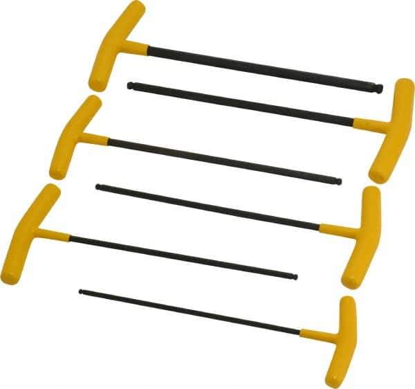 Bondhus - 6 Piece T-Handle Ball End Hex Key Set - Hex Range 5/32 to 3/8", Alloy Steel - Apex Tool & Supply