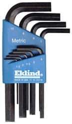 Eklind - 9 Piece L-Key Hex Key Set - Hex Range 1.5 to 10mm - Apex Tool & Supply