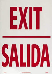 NMC - Exit, Pressure Sensitive Vinyl Exit Sign - 14" Wide x 20" High, English/Spanish, Glow-in-the-Dark - Apex Tool & Supply