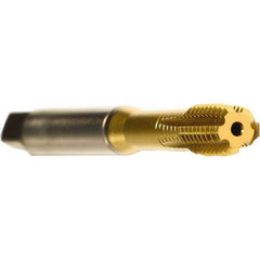 Emuge - 3/8-24 UNF 2BX Modified Bottoming Thread Forming Tap - Cobalt, TiN Finish, 3.937" OAL, 0.709" Thread Length, Right Hand Thread, Series Druck - Apex Tool & Supply