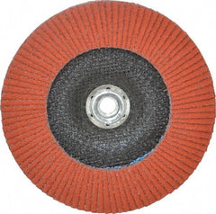 3M - 40 Grit, 7" Disc Diam, 5/8-11 Center Hole, Type 27 Ceramic Flap Disc - 8,600 Max RPM, Cloth Backing, Arbor Attaching System, Coated - Apex Tool & Supply