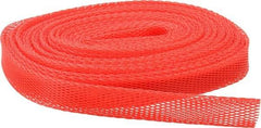 Huot - 50 Ft Long, Stretchable, Protection Mesh Sleeving - Red, 1-1/2" OD - Apex Tool & Supply