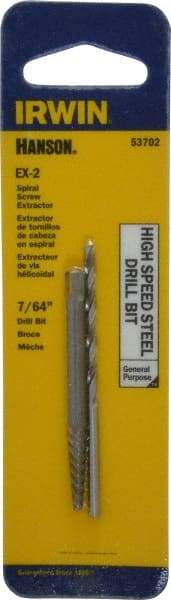 Irwin - 2 Piece Spiral Flute Screw Extractor & Drill Set - Screw Range 5/32 to 7/32" - Apex Tool & Supply