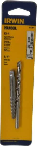 Irwin - 2 Piece Spiral Flute Screw Extractor & Drill Set - Screw Range 9/32 to 3/8" - Apex Tool & Supply