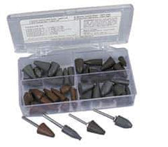 Cratex - 44 Piece Rubber Point & Mandrel Set - Includes 40 Points & 4 Mandrels - Apex Tool & Supply