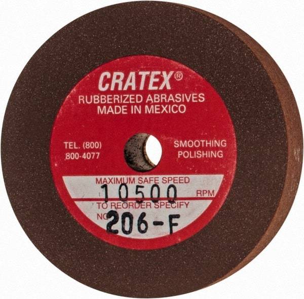 Cratex - 2" Diam x 1/4" Hole x 3/8" Thick, Surface Grinding Wheel - Silicon Carbide, Fine Grade, 10,500 Max RPM, Rubber Bond, No Recess - Apex Tool & Supply