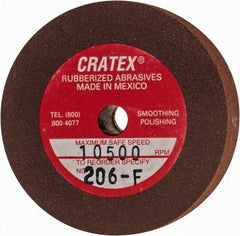 Cratex - 2" Diam x 1/4" Hole x 3/8" Thick, Surface Grinding Wheel - Silicon Carbide, Fine Grade, 10,500 Max RPM, Rubber Bond, No Recess - Apex Tool & Supply