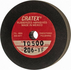 Cratex - 2" Diam x 1/4" Hole x 3/8" Thick, Surface Grinding Wheel - Silicon Carbide, Extra Fine Grade, 10,500 Max RPM, Rubber Bond, No Recess - Apex Tool & Supply