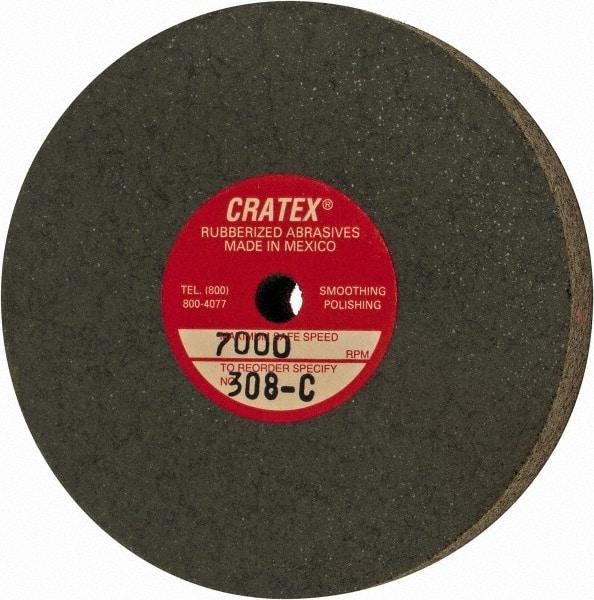 Cratex - 3" Diam x 1/4" Hole x 1/2" Thick, Surface Grinding Wheel - Silicon Carbide, Coarse Grade, 7,000 Max RPM, Rubber Bond, No Recess - Apex Tool & Supply