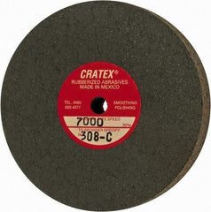 Cratex - 3" Diam x 1/4" Hole x 1/2" Thick, Surface Grinding Wheel - Silicon Carbide, Coarse Grade, 7,000 Max RPM, Rubber Bond, No Recess - Apex Tool & Supply