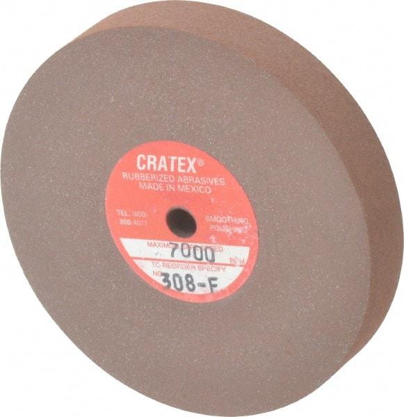 Cratex - 3" Diam x 1/4" Hole x 1/2" Thick, Surface Grinding Wheel - Silicon Carbide, Fine Grade, 7,000 Max RPM, Rubber Bond, No Recess - Apex Tool & Supply
