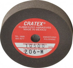 Cratex - 2" Diam x 1/4" Hole x 3/8" Thick, Surface Grinding Wheel - Silicon Carbide, Medium Grade, 10,500 Max RPM, Rubber Bond, No Recess - Apex Tool & Supply