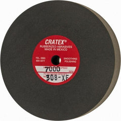 Cratex - 3" Diam x 1/4" Hole x 1/2" Thick, Surface Grinding Wheel - Silicon Carbide, Extra Fine Grade, 7,000 Max RPM, Rubber Bond, No Recess - Apex Tool & Supply