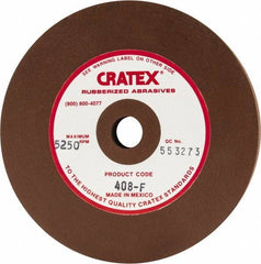 Cratex - 4" Diam x 1/2" Hole x 1/2" Thick, Surface Grinding Wheel - Silicon Carbide, Fine Grade, 5,250 Max RPM, Rubber Bond, No Recess - Apex Tool & Supply