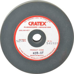 Cratex - 4" Diam x 1/2" Hole x 1/2" Thick, Surface Grinding Wheel - Silicon Carbide, Extra Fine Grade, 5,250 Max RPM, Rubber Bond, No Recess - Apex Tool & Supply