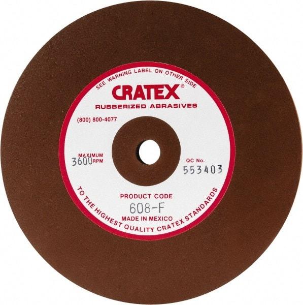 Cratex - 6" Diam x 1/2" Hole x 1/2" Thick, Surface Grinding Wheel - Silicon Carbide, Fine Grade, 3,600 Max RPM, Rubber Bond, No Recess - Apex Tool & Supply