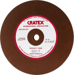 Cratex - 6" Diam x 1/2" Hole x 1/2" Thick, Surface Grinding Wheel - Silicon Carbide, Fine Grade, 3,600 Max RPM, Rubber Bond, No Recess - Apex Tool & Supply