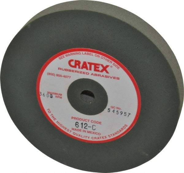 Cratex - 6" Diam x 1/2" Hole x 3/4" Thick, Surface Grinding Wheel - Silicon Carbide, Coarse Grade, 3,600 Max RPM, Rubber Bond, No Recess - Apex Tool & Supply