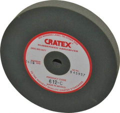 Cratex - 6" Diam x 1/2" Hole x 3/4" Thick, Surface Grinding Wheel - Silicon Carbide, Coarse Grade, 3,600 Max RPM, Rubber Bond, No Recess - Apex Tool & Supply