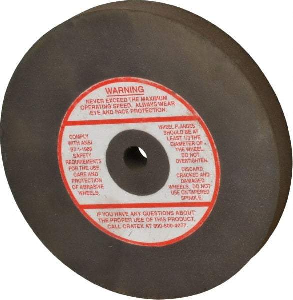 Cratex - 6" Diam x 1/2" Hole x 3/4" Thick, Surface Grinding Wheel - Silicon Carbide, Medium Grade, 3,600 Max RPM, Rubber Bond, No Recess - Apex Tool & Supply