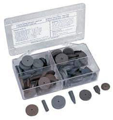 Cratex - 76 Piece Rubber Abrasive Point Set - Includes 8 Tapered Edge Wheels, 24 Straight Wheels, 16 Cylinder Points, 24 Bullet Points, 2 Wheel Mandrels & 2 Point Mandrels - Apex Tool & Supply