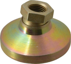 Vlier - 5000 Lb Capacity, 1/2-20 Thread, 1-1/8" OAL, Steel Stud, Tapped Pivotal Socket Mount Leveling Pad - 1-7/8" Base Diam, Steel Pad, 3/4" Hex - Apex Tool & Supply