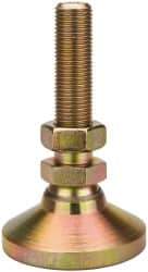 Vlier - 1/2-20 Bolt Thread, Studded Pivotal Stud Mount Leveling Pad & Mount - 5,000 Max Lb Capacity, 1-7/8" Base Diam - Apex Tool & Supply