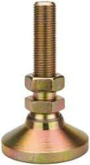 Vlier - 1/2-20 Bolt Thread, Studded Pivotal Stud Mount Leveling Pad & Mount - 5,000 Max Lb Capacity, 1-7/8" Base Diam - Apex Tool & Supply