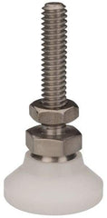 Vlier - 1/4-20 Bolt Thread, Studded Pivotal Stud Mount Leveling Pad & Mount - 200 Max Lb Capacity, 1" Base Diam - Apex Tool & Supply