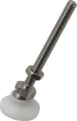 Vlier - 1/4-20 Bolt Thread, Studded Pivotal Stud Mount Leveling Pad & Mount - 200 Max Lb Capacity, 1" Base Diam - Apex Tool & Supply