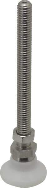 Vlier - 3/8-16 Bolt Thread, Studded Pivotal Stud Mount Leveling Pad & Mount - 2,800 Max Lb Capacity, 1-1/4" Base Diam - Apex Tool & Supply