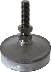 Vlier - 400 Lb Capacity, 1/2-13 Thread, 3-5/8" OAL, Steel Stud, Studded Pivotal Socket Mount Leveling Pad & Mount - 2" Stud Length, 3" Base Diam, Neoprene Pad, 3/4" Hex - Apex Tool & Supply