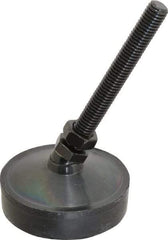 Vlier - 400 Lb Capacity, 1/2-13 Thread, 5-5/8" OAL, Steel Stud, Studded Pivotal Socket Mount Leveling Pad & Mount - 4" Stud Length, 3" Base Diam, Neoprene Pad, 3/4" Hex - Apex Tool & Supply