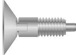 Vlier - 1/2-13, 0.65" Thread Length, 1/4" Max Plunger Diam, 1 Lb Init to 10 Lb Final End Force, Locking Knob Handle Plunger - Countersunk Knob, 1/4" Plunger Projection - Apex Tool & Supply
