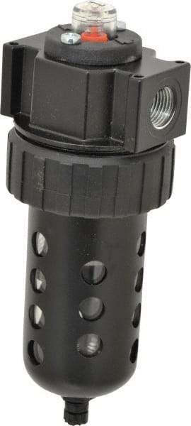 Parker - 1/2" Port, 120 CFM Coalescing Filter - Polycarbonate Bowl, Manual Drain, Modular Connection, 150 Max psi - Apex Tool & Supply