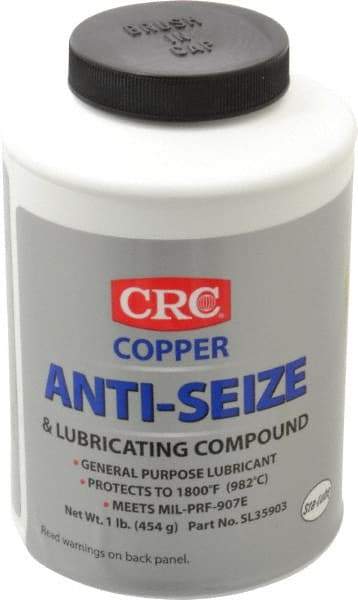 CRC - 16 oz Bottle General Purpose Anti-Seize Lubricant - Copper, -95 to 1,800°F, Bronze, Water Resistant - Apex Tool & Supply