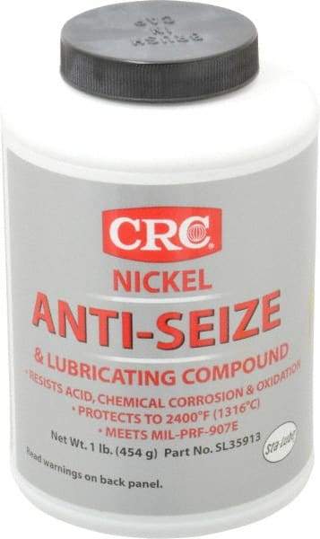 CRC - 16 oz Bottle High Temperature Anti-Seize Lubricant - Nickel, -95 to 2,400°F, Gray, Water Resistant - Apex Tool & Supply